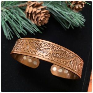 Copper Tree of Life Adjustable Cuff Bracelet NWOT
